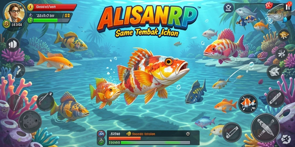 Tampilan menarik dari gameplay Tembak Ikan ALISANRP dengan aksi tembak-menembak yang seru.