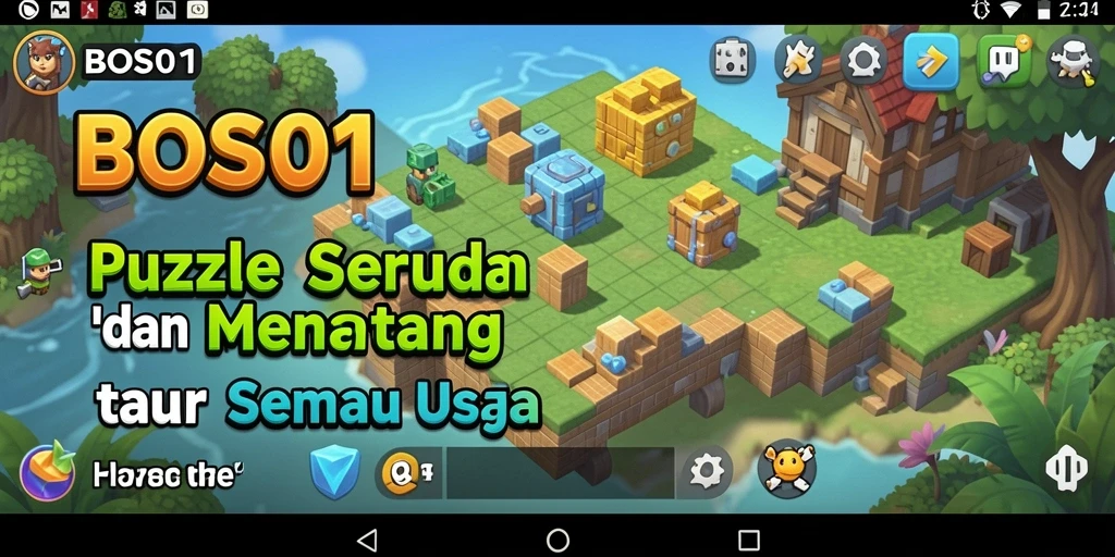 Tampilan gameplay seru di BOS01 saat memecahkan teka-teki puzzle.