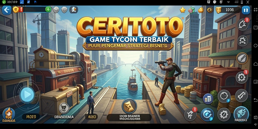 Tangkapan layar CERITOTO yang menunjukkan gameplay menarik dalam membangun kerajaan bisnis.