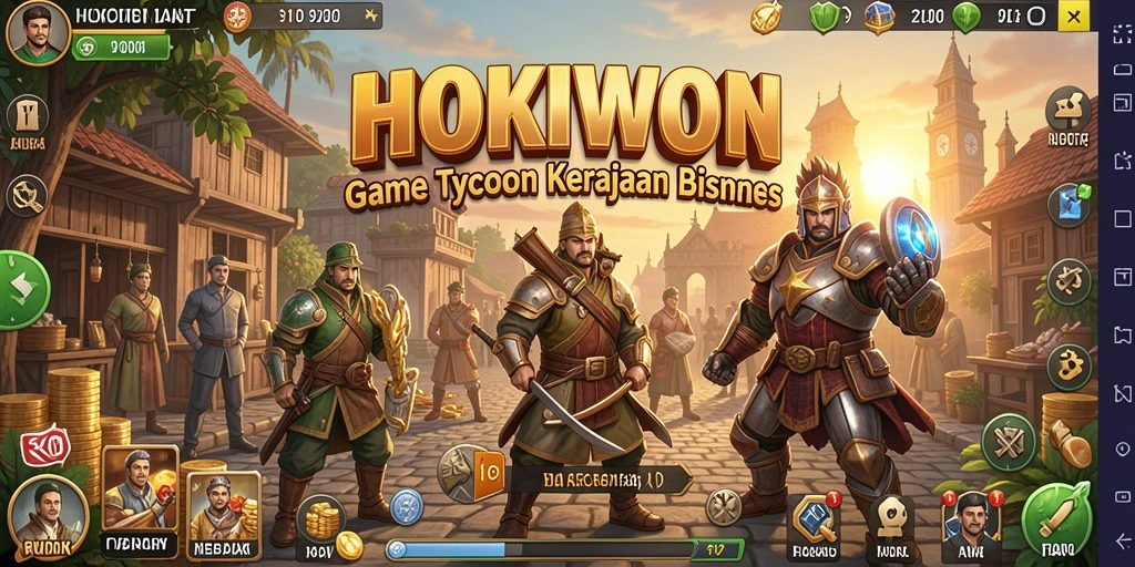 Tampilan gameplay HOKIWON dengan elemen Tycoon yang menarik.