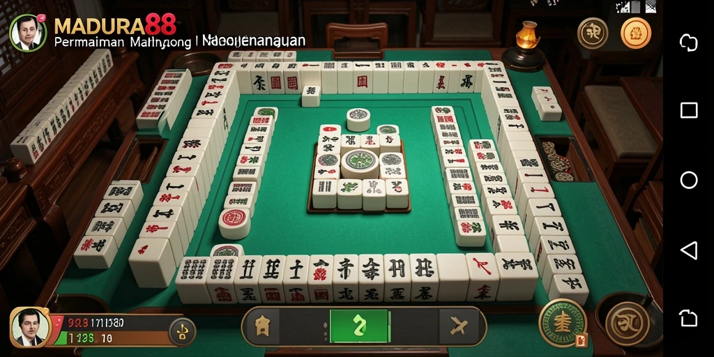 Tampilan gameplay Mahjong yang seru dan menantang di MADURA88.