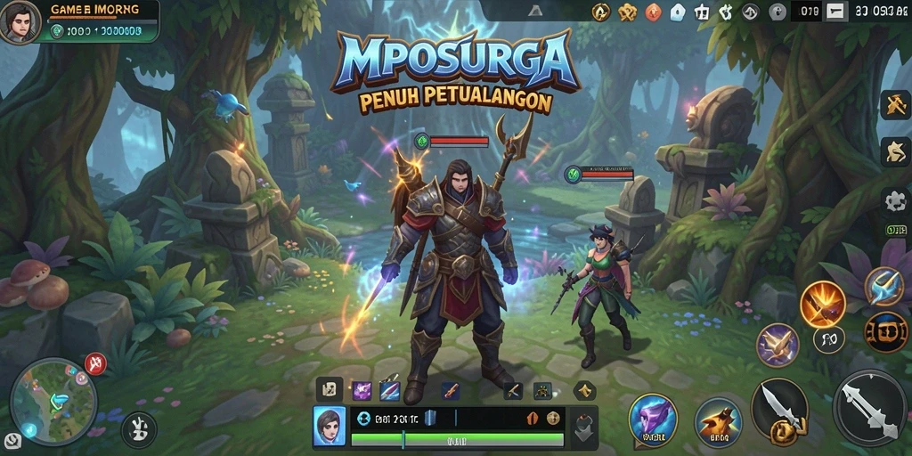 Gameplay MPOSURGA menampilkan petualangan epik di dunia fantasi.