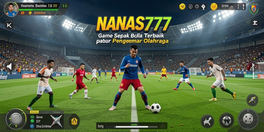 Screenshot gameplay NANAS777 yang menunjukkan aksi di lapangan sepak bola.
