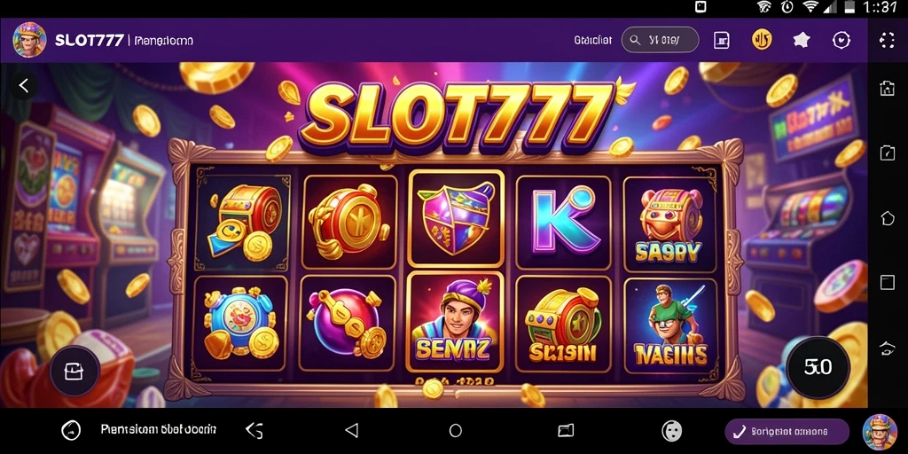 Screenshot menunjukkan gameplay menarik dan fitur bonus SLOT777.
