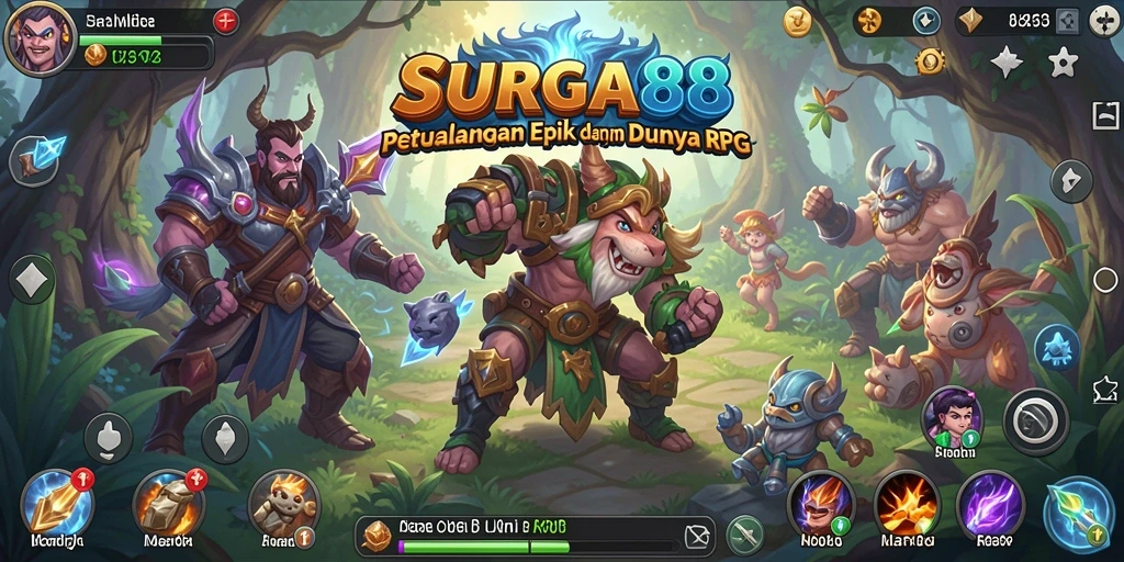 Tampilan gameplay RPG yang menegangkan dan menarik di SURGA88.