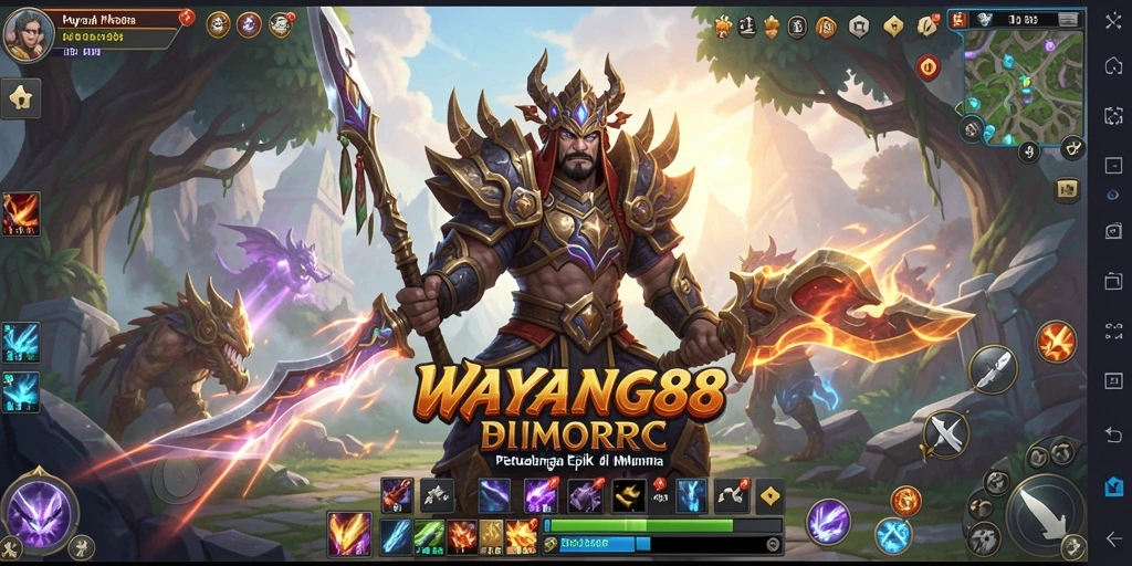 Tangkapan layar menunjukkan aksi seru dalam game MMORPG WAYANG88.