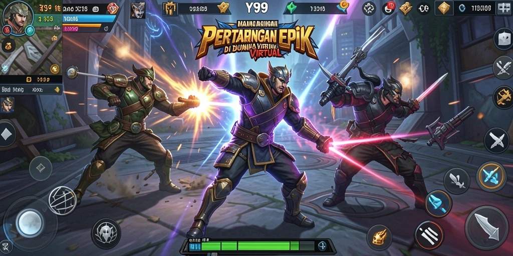 Screenshot utama Y89 menampilkan aksi pertarungan yang mendebarkan.